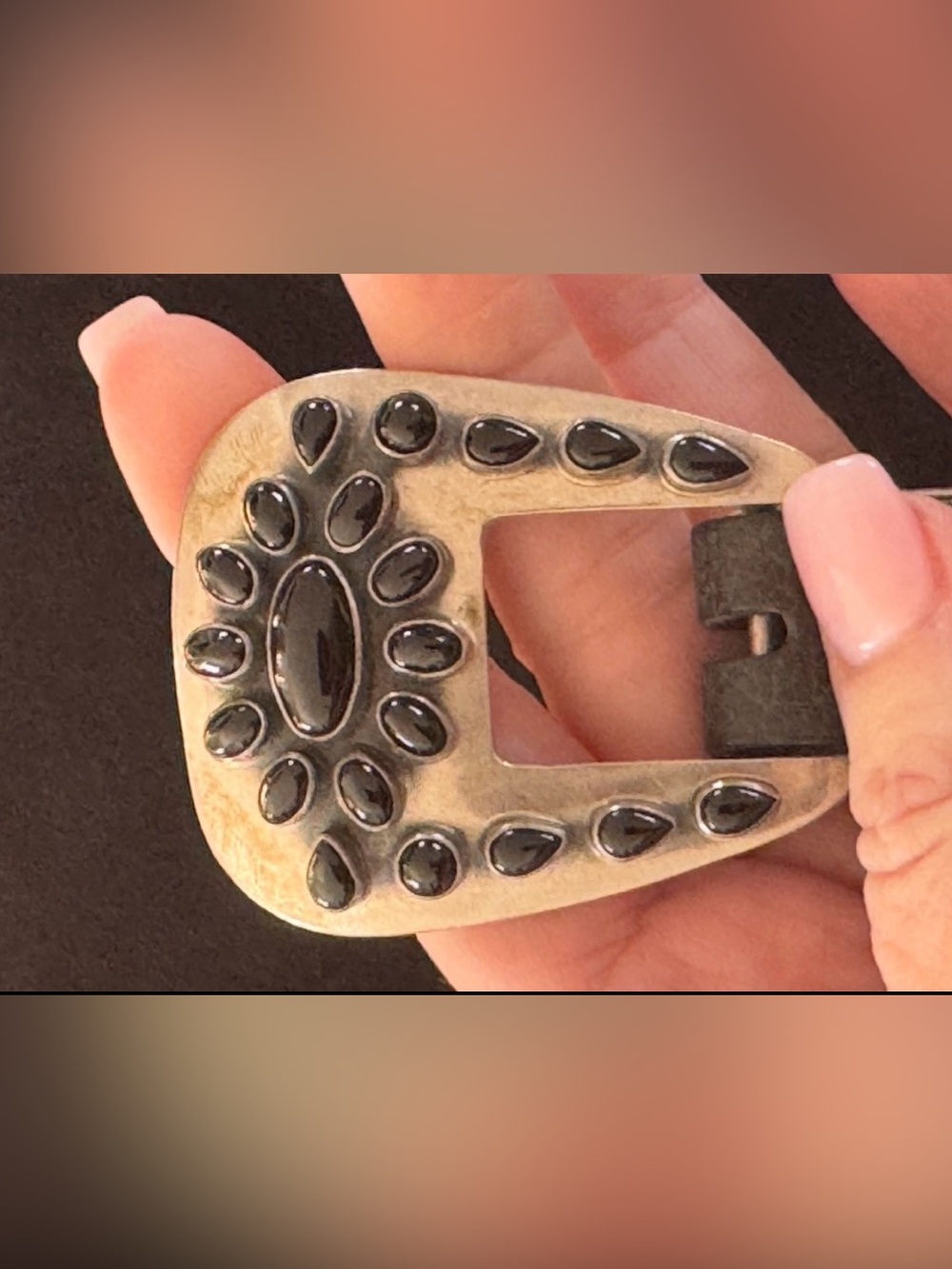 Sterling Silver Onyx Ranger Belt Buckle set